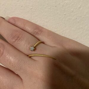 Jade Trau 18KYG Natural Diamond Rae Wrap Ring 0.15tcw
Can be resized if needed